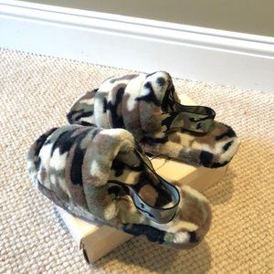 Camo Slingback Furry Slipper/Sandal
